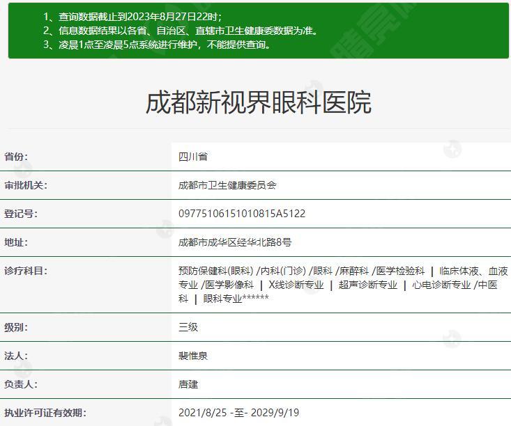 成都新视界眼科医院正规靠谱吗