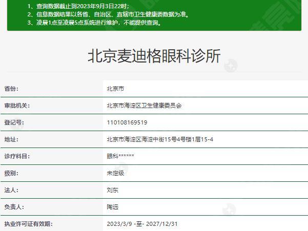 北京麦迪格眼科医院正规资质
