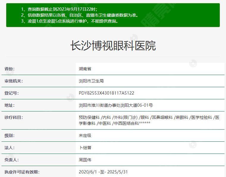 长沙博视眼科医院资质