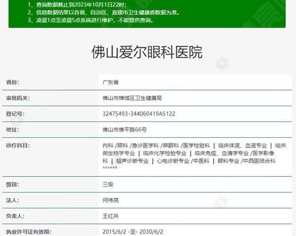 佛山爱尔眼科资质