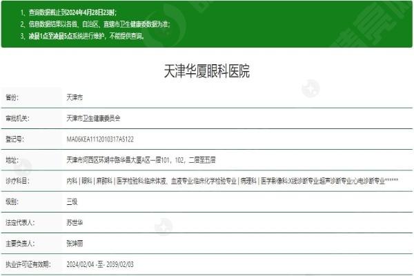 天津华厦眼科医院是不是正规的 正规的眼科医院医生实力派