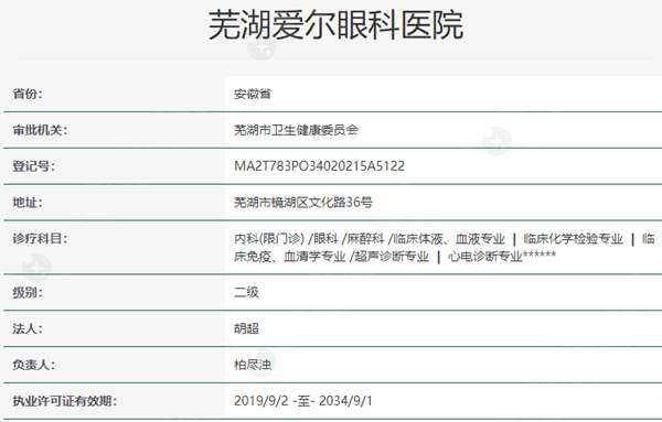 芜湖爱尔眼科医院价目表：发现其收费亲民且服务优质